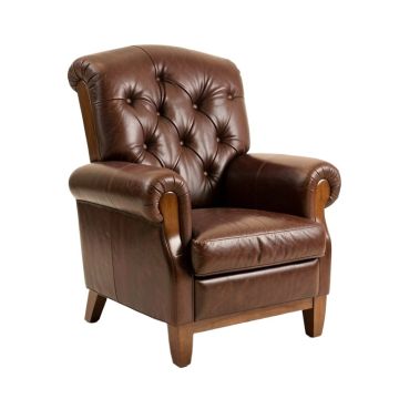 Kate 42 '' Wide Tufted Genuine Leather Club Chair