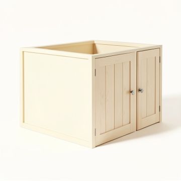 Briar Crossing Empty Furniture-Style Litter Enclosure - Cream (synthetic illustration; no displayed measurements)