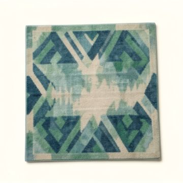 Geometric Ombre Blue/Green/Beige Area Rug (synthetic illustration; no displayed measurements)