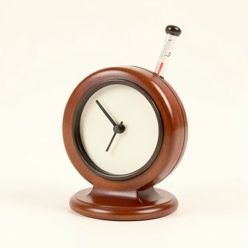 Cocktail Poly Resin Clock With Thermometer (synthetic illustration; no displayed measurements)