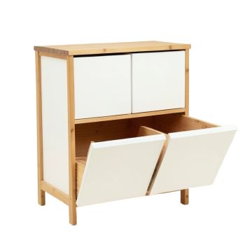 Ridge Branch Freestanding Pull-Out Hamper Cabinet - White