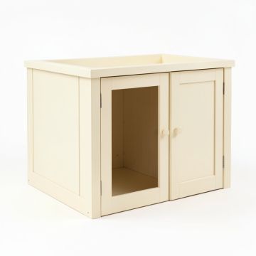 Hill Dell Empty Furniture-Style Litter Enclosure - Cream (synthetic illustration; no displayed measurements)