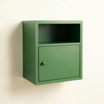 Wren Crest Wall-Mounted Entry Cabinet - Green (synthetic illustration; no displayed measurements)
