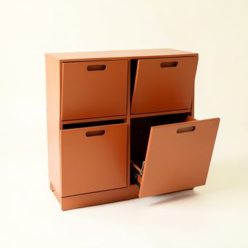 Vale Crest Freestanding Pull-Out Hamper Cabinet - Terracotta (synthetic illustration; no displayed measurements)