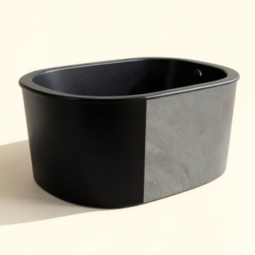Manhattan 64 '' X 33 '' Freestanding Soaking Solid Surface Bathtub (synthetic illustration; no displayed measurements)