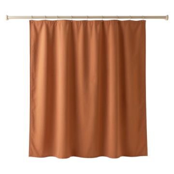 Brook Crossing Shower Curtain Hanging Flat From A Plain Rod - Terracotta