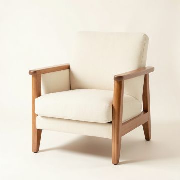 Olive Dell Upholstered Armchair - Ivory (synthetic illustration; no displayed measurements)