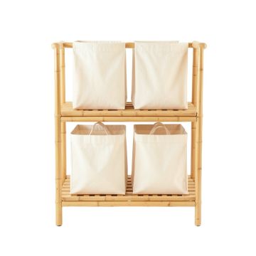 Vale Canyon Laundry Sorting Station With Plain Removable Bags - Ivory