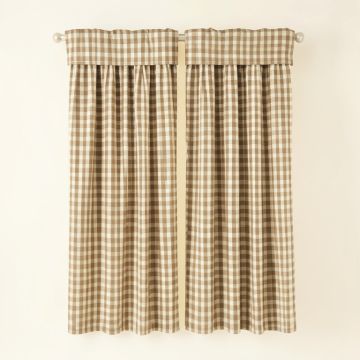 Toby Country Chic Gingham Plaid Semi-Sheer Rod Pocket Curtain Panels (synthetic illustration; no displayed measurements)