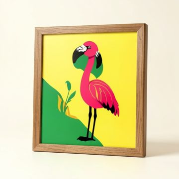 Flamingo Blue By Carakozik - Graphic Art Print (synthetic illustration; no displayed measurements)