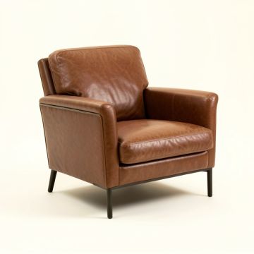 Breeanna 33.5 '' Wide Top Grain Leather Armchair (synthetic illustration; no displayed measurements)