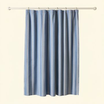 Field Branch Shower Curtain Hanging Flat From A Plain Rod - Blue (synthetic illustration; no displayed measurements)
