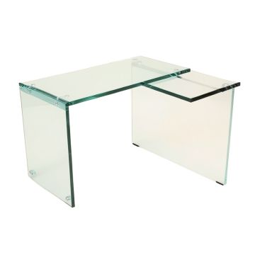 Aanisha Glass L-Shape Desk