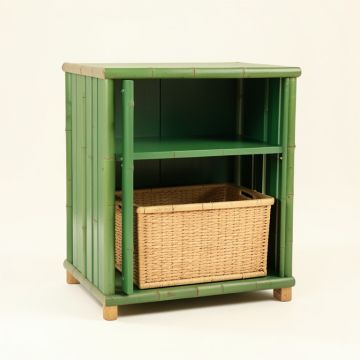 Lake Crest Freestanding Pull-Out Hamper Cabinet - Green (synthetic illustration; no displayed measurements)
