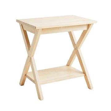 Birch Edge Side Table - Ivory