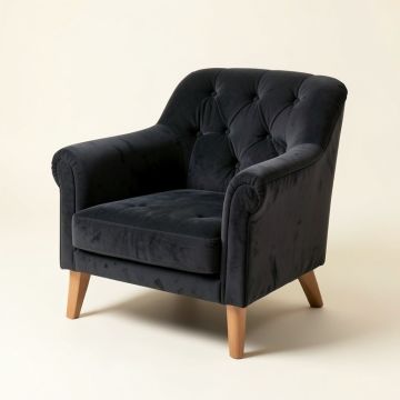 35.43 '' Wide Tufted Velvet Armchair (synthetic illustration; no displayed measurements)