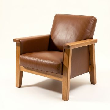 Williamsen 26 '' Wide Genuine Leather Armchair (synthetic illustration; no displayed measurements)