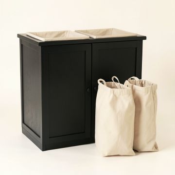 Meadow Bend Laundry Sorting Station With Plain Removable Bags - Black (synthetic illustration; no displayed measurements)