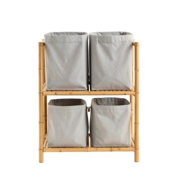 Reed Bend Laundry Sorting Station With Plain Removable Bags - Gray