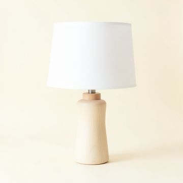 Willow Branch Table Lamp With A Plain Fabric Shade - White (synthetic illustration; no displayed measurements)
