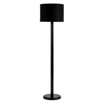 Briar Brook Floor Lamp With A Plain Fabric Shade - Black