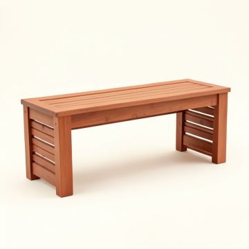 Linden Crest Narrow Outdoor Storage Bench - Terracotta (synthetic illustration; no displayed measurements)