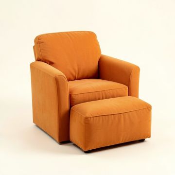 Carota Upholstered Kids Novelty Chair And Ottoman (synthetic illustration; no displayed measurements)