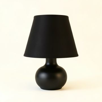 Hill Branch Table Lamp With A Plain Fabric Shade - Black (synthetic illustration; no displayed measurements)
