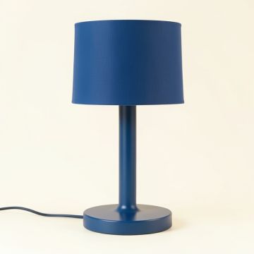 Cliff Brook Table Lamp With A Plain Fabric Shade - Blue (synthetic illustration; no displayed measurements)