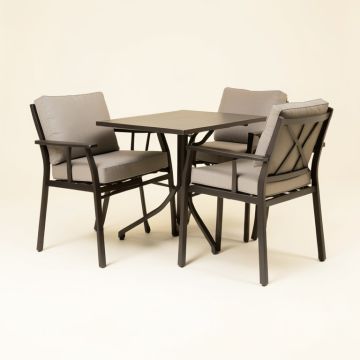 Alice Round 2 - Person 32.3 '' Long Aluminum Bistro Set With Cushions (synthetic illustration; no displayed measurements)