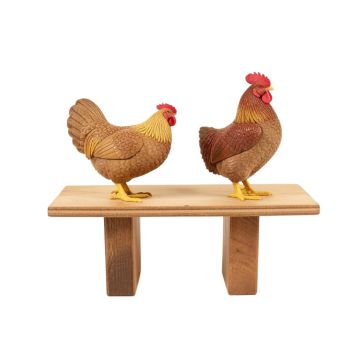 Asgard 2 Piece Hen/Rooster Shelf Sitter Figurine Set