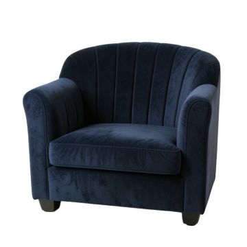 River Bluff Upholstered Armchair - Navy (synthetic illustration; no displayed measurements)