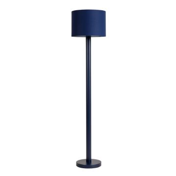 Spruce Dale Floor Lamp With A Plain Fabric Shade - Navy