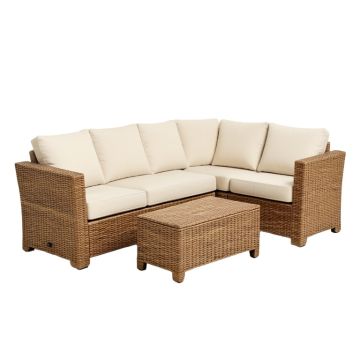 6 Piece Rattan Sofa Seating Group With Cushions
