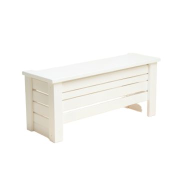 Flint Bluff Narrow Outdoor Storage Bench - White