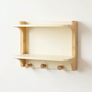 Juniper Edge Wall-Mounted Entryway Organizer Shelf - Cream (synthetic illustration; no displayed measurements)