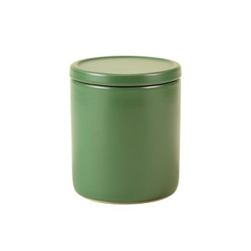 Clay Bend Storage Canister With Lid - Green