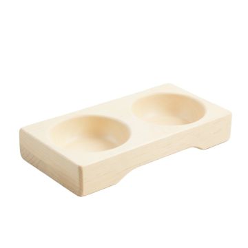 Olive Crossing Pet Feeding Stand With Two Plain Empty Bowls - Ivory