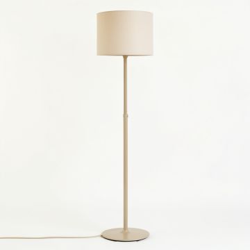 Aspen Dell Floor Lamp With A Plain Fabric Shade - Beige (synthetic illustration; no displayed measurements)