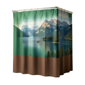 National Parks Home Canadian Rocky Mountain Range On Edith Cavell Lake Pastoral Image Shower Curtain
