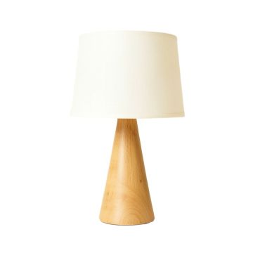 Birch Crest Table Lamp With A Plain Fabric Shade - Ivory