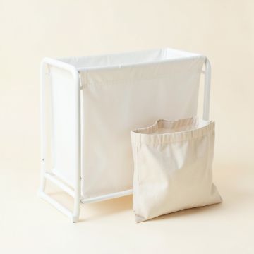Summit Branch Laundry Sorting Station With Plain Removable Bags - White (synthetic illustration; no displayed measurements)