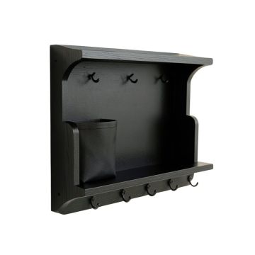 Wren Arc Wall-Mounted Entryway Organizer Shelf - Black