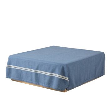 Stone Brook Flat Bed Sheet - Blue (synthetic illustration; no displayed measurements)