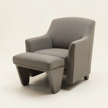 Single Sleeper Chair With Ottoman (synthetic illustration; no displayed measurements)