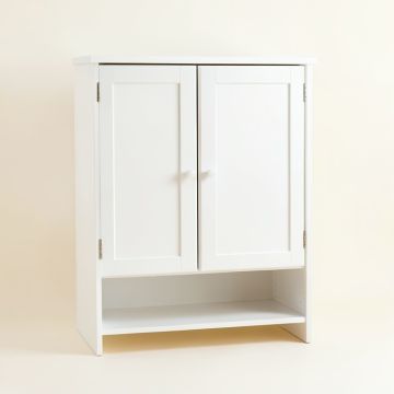 Birch Bridge Wall-Mounted Laundry Cabinet - White (synthetic illustration; no displayed measurements)