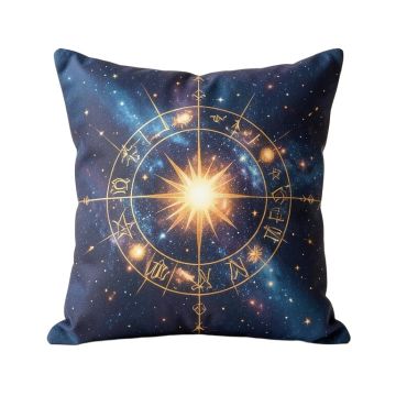 Constellation Zodiac Circle Sun Square Pillow Cover