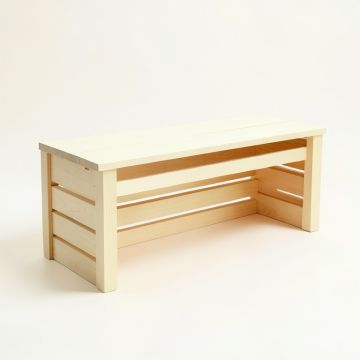Willow Bridge Narrow Outdoor Storage Bench - Ivory (synthetic illustration; no displayed measurements)