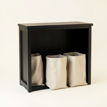Cedar Crest Laundry Sorting Station With Plain Removable Bags - Black (synthetic illustration; no displayed measurements)