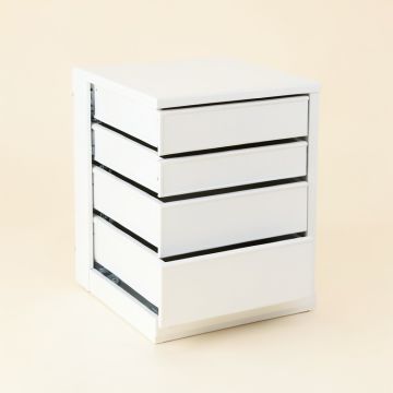 Slate Canyon Small-Parts Storage Drawer Cabinet - White (synthetic illustration; no displayed measurements)